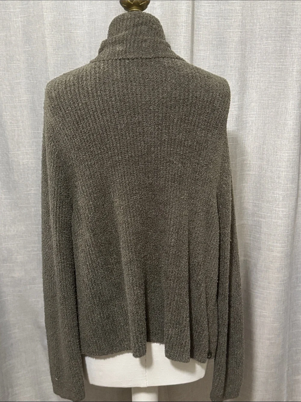 Barefoot Dreams-Sz L-Cozy Chic Lite Wrap Sweater-Open Front-Gray-EUC